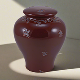 Linden Red Ceramic Cremation Urn in Large