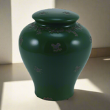 Linden Green Ceramic Cremation Urn in Large