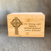 Bamboo Cremation Box with Celtic Cross Design