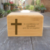 Bamboo Cremation Box with Christian Cross Design
