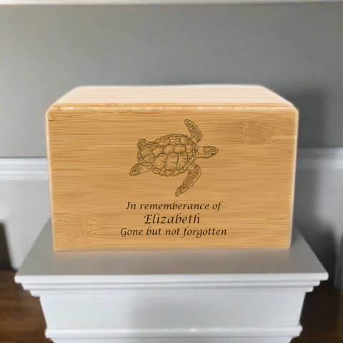 Sea Turtle Cremation Urn - Bamboo Box