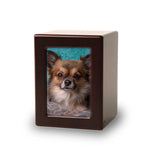 Cherry MDF Pet Photo Cremation Urn in Extra Small