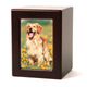 MDF pet photo box urn featuring a cherry wood veneer finish main image.