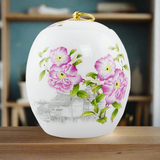 Peonies Ceramic Cremation Urn in Large