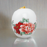 Red Peony Ceramic Cremation Urn in Medium