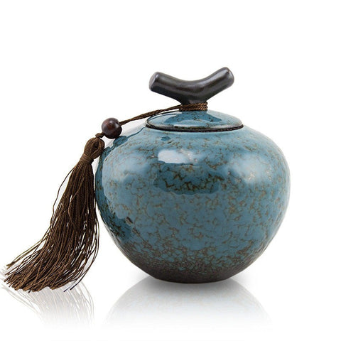 Medium Ceramic Pet Urn - Turquoise