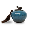 Turquoise Ceramic Keepsake Urn