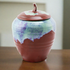 Rustic Ruby Ceramic Cremation Urn