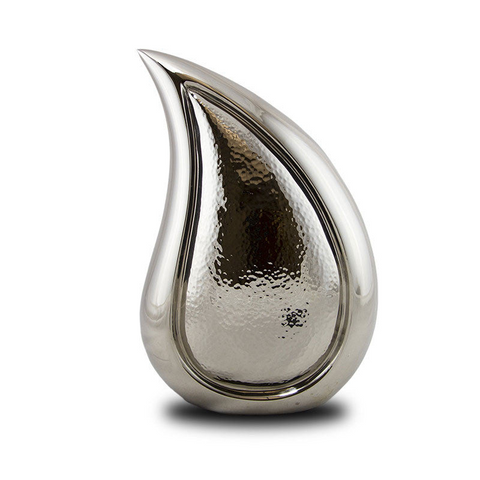 Silver Teardrop Cremation Urn
