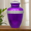 Dark Purple Banded Cremation Urn in Large