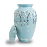 Light Blue Garland Drop Cremation Urn