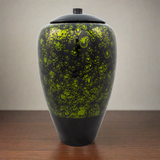 Tall Bamboo Cremation Urn in Green