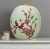 Floral Lovebirds Ceramic Cremation Urn In Large