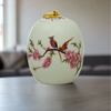 Floral Lovebirds Ceramic Urn In Extra Small
