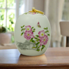 Peonies Ceramic Cremation Urn In Extra Small