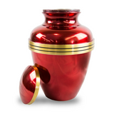 Red Banded Cremation Urn In Large