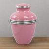 Pink Banded Cremation Urn In Large