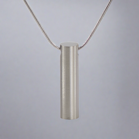 Pewter Cylinder Cremation Necklace