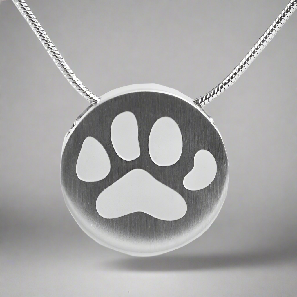 Paw print cremation necklace hot sale