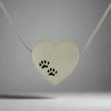 Pewter Paws Print Pet Cremation Necklace