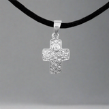 Filigree Cross Cremation Pendant In Sterling Silver