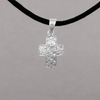 Filigree Cross Cremation Pendant In Sterling Silver