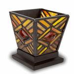 Amber Mission Stained Glass Keepsake Urn and Candle Holder