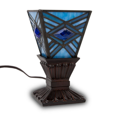 Mission Style Cremation Memory Lamp- Indigo