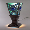 Indigo Mission Style Stained Glass Memory Lamp