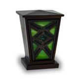 Emerald Mission Style Stained Glass Keepsake Urn