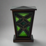 Emerald Mission Style Stained Glass Keepsake Urn