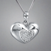 Jeweled Heart Cremation Pendant In Sterling Silver