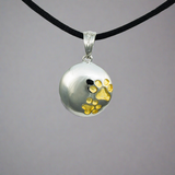 Paw Prints Cremation Pendant In Sterling Silver