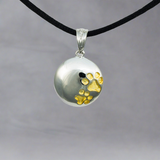 Paw Prints Cremation Pendant In Sterling Silver