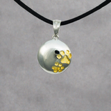 Paw Prints Cremation Pendant In Sterling Silver