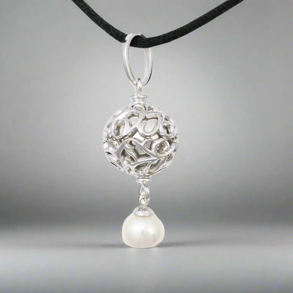 Filigree Pearl Cremation Necklace OneWorld Memorials