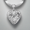 Pierced Heart Cremation Urn Pendant in Sterling Silver