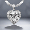 Pierced Heart Cremation Urn Pendant in Sterling Silver
