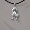Happy Dog Cremation Pendant In Sterling Silver