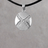 Sparkling Medallion Cremation Necklace Pendant in Sterling Silver
