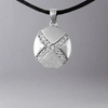 Sparkling Medallion Cremation Necklace Pendant in Sterling Silver