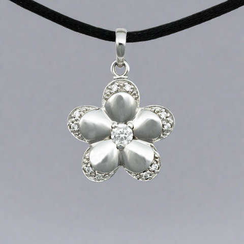 Flower Cremation Pendant - Sterling Silver