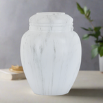 Faux White Marble Urn 