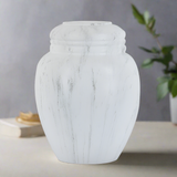 Faux White Marble Urn 