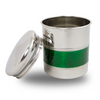 Metal Pet Cremation Urn With Emerald Band