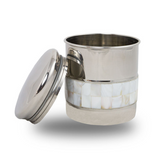 Metal Pet Cremation Urn With Mother of Pearl