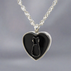 Cremation Necklace With Black Cat Silhouette