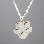 Cremation Necklace Paw Print In Stainless Steel
