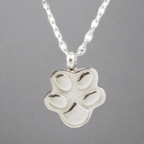 Cremation Necklace Paw Print In Stainless Steel
