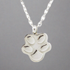 Cremation Necklace Paw Print In Stainless Steel